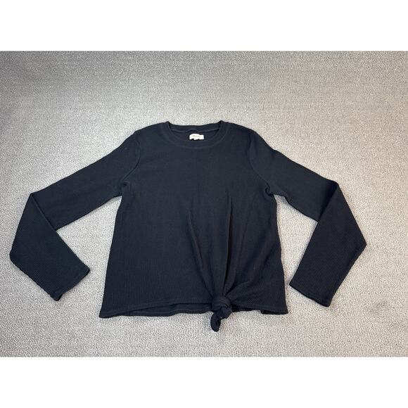 Madewell Top Crewneck Long Sleeve Ribbed Basic Size Medium - Picture 1 of 7